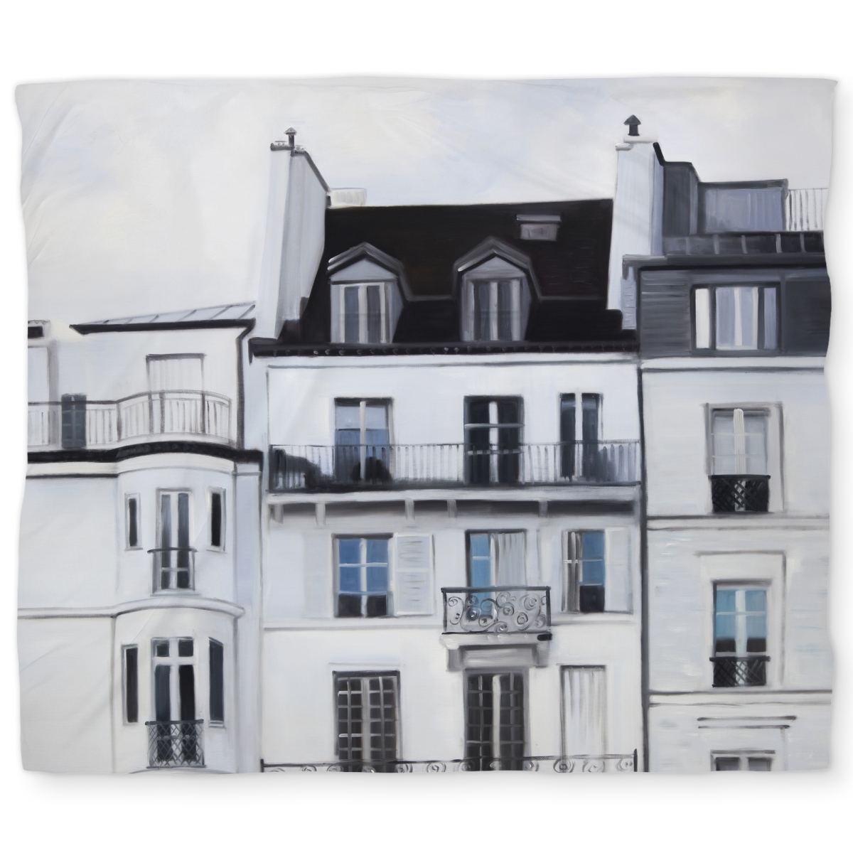 C1DCKSW01P7EXS Buildings Along the Seine River - Industrial Architecture King Size Duvet Cover
