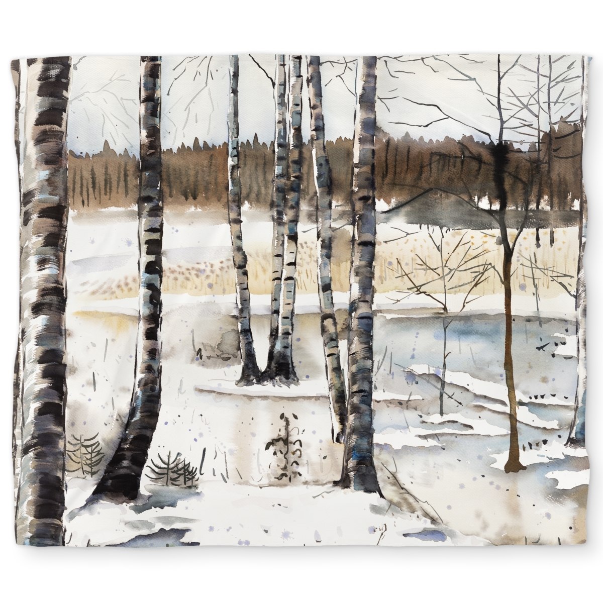 C1DCKSW0GZLDF2 Winter Swamp Rustic King Size Duvet Cover - Cozy Home Decor Accent