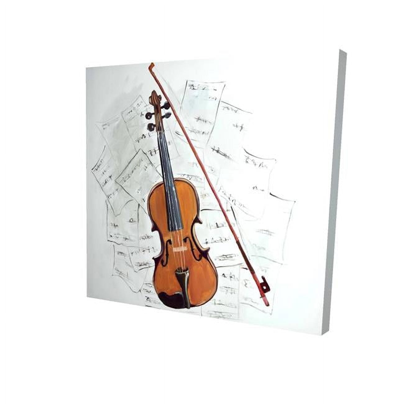 2080-1212-MU44 12 x 12 in. Violin on Music Sheet-Print on Canvas