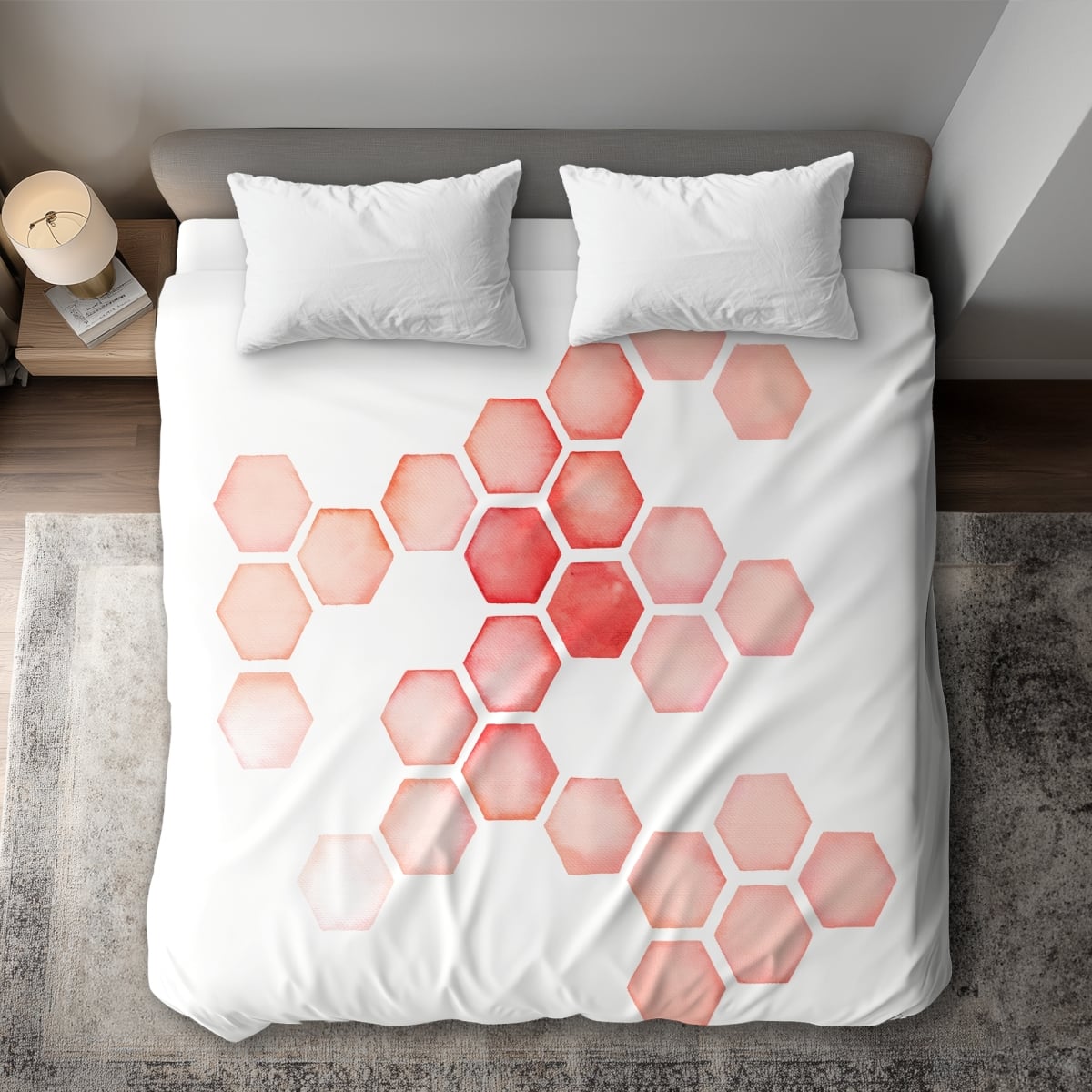 C1DCKSW0HMGARB Multiple Alveolus Coral Pattern King Size Duvet Cover - White Back