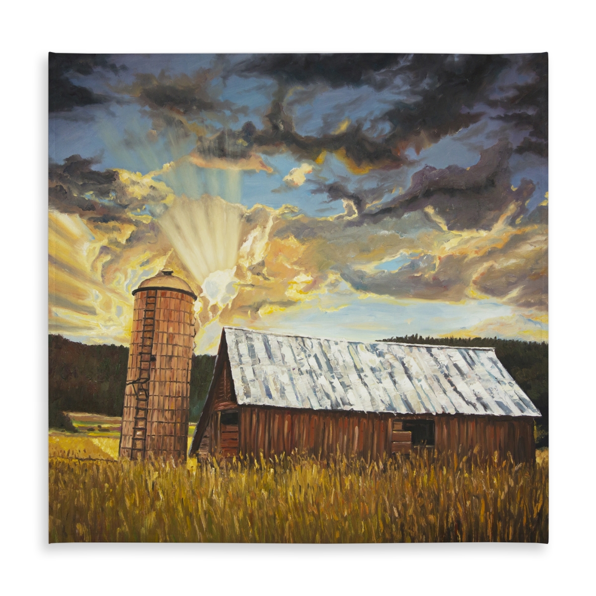 Picture of Begin Home Decor C1TC5858HU9OG1 58 x 58 in. Rustic Hay Barn Tablecloth - Indoor & Outdoor Bedroom Decor