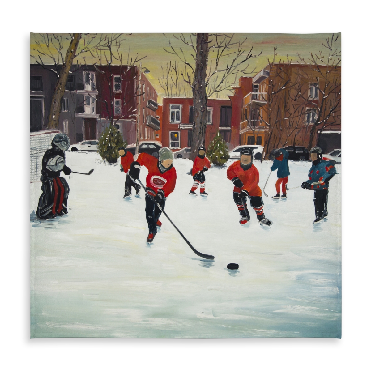 Picture of Begin Home Decor C1TC58586RYXBJ 58 x 58 in. Young Hockey Players Tablecloth - Indoor & Outdoor Home Decor