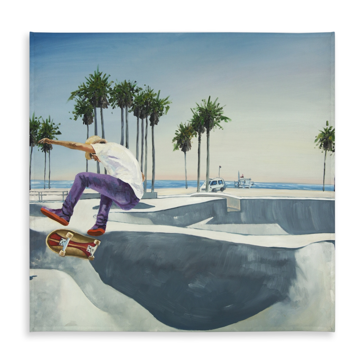 Picture of Begin Home Decor C1TC5858XGOBMI 58 x 58 in. Botanical Blue Tablecloth - Skate Park California - Home Decor