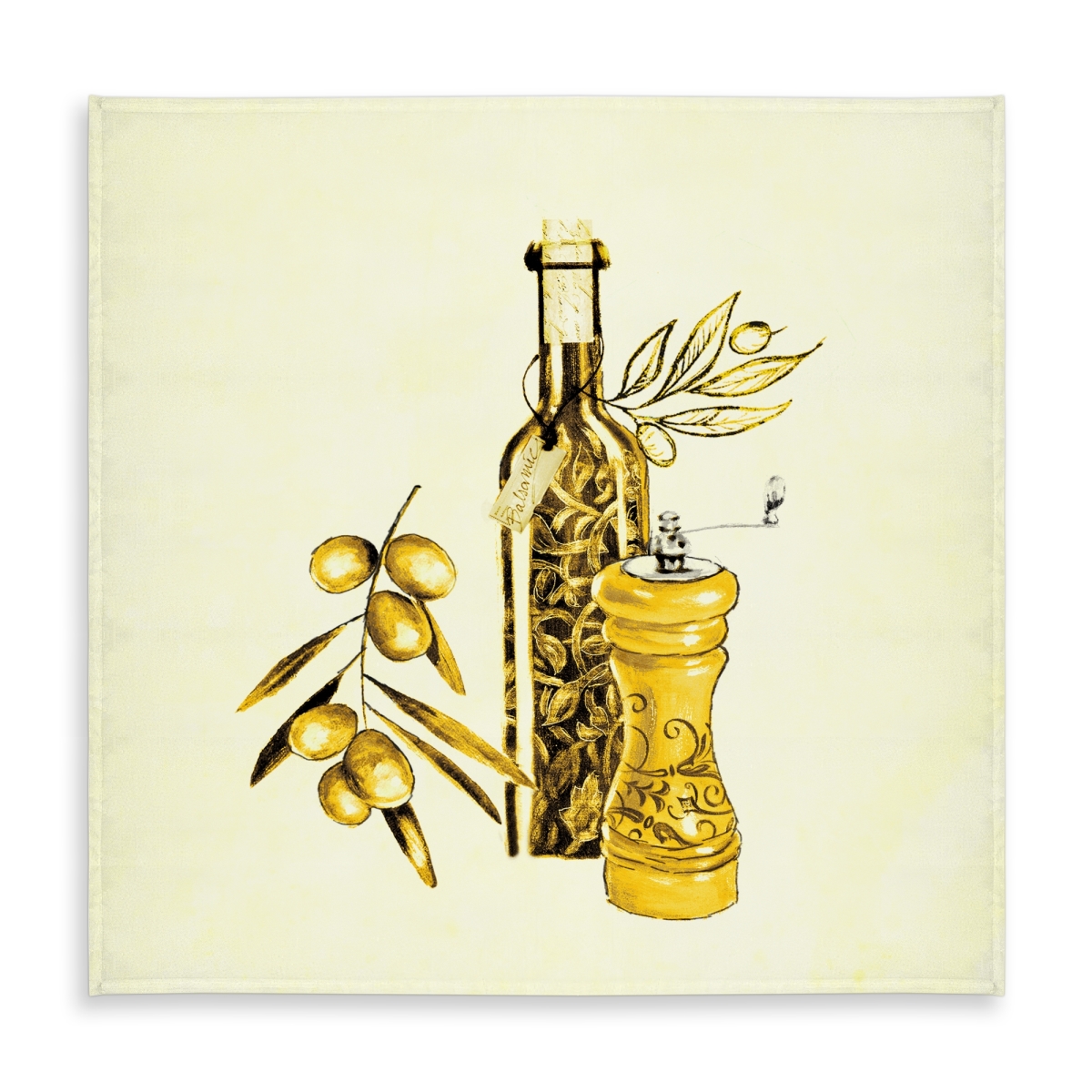 Picture of Begin Home Decor C1TC58589MA2MS 58 x 58 in. Olive Oil & Pepper Tablecloth - Indoor & Outdoor Home Decor
