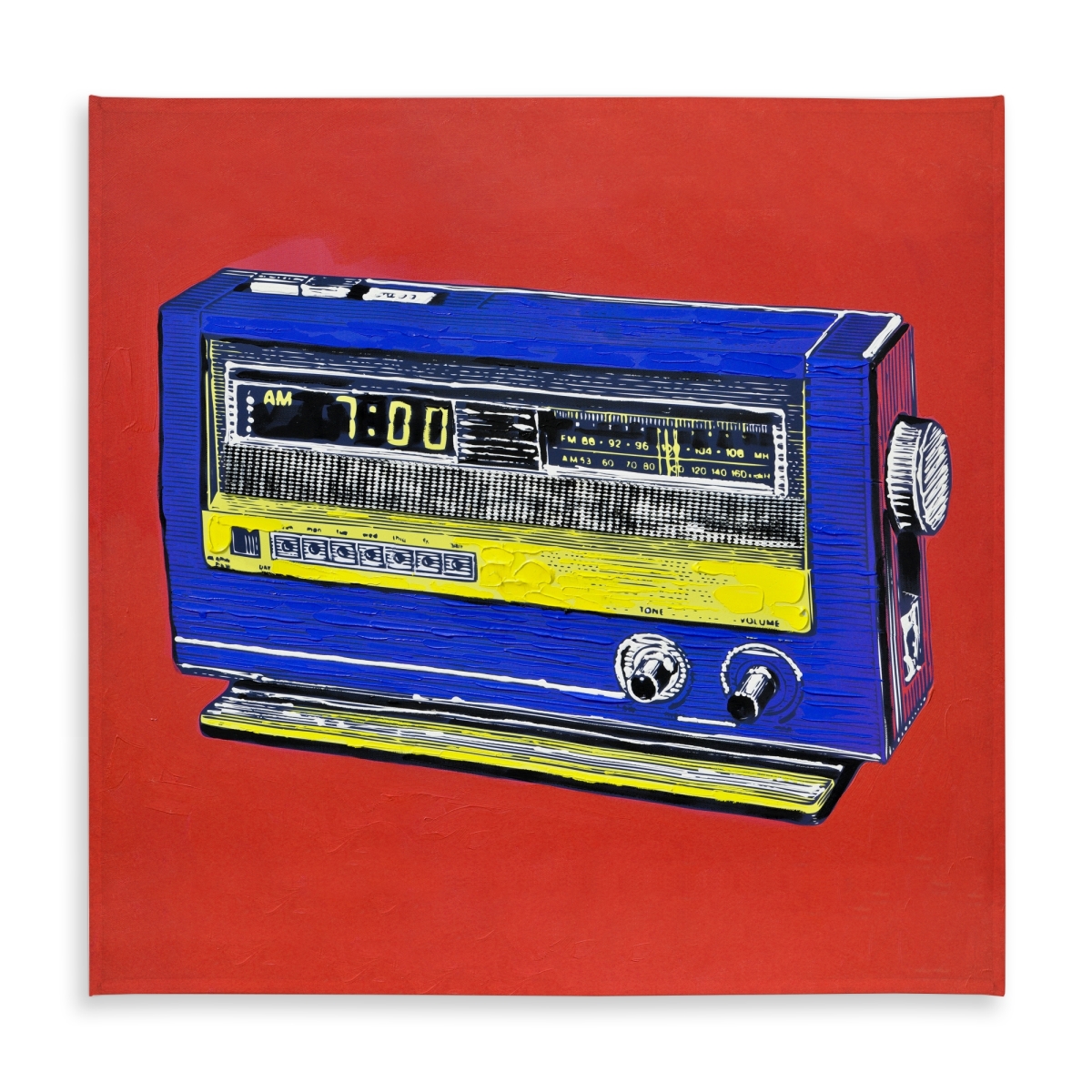 Picture of Begin Home Decor C1TC5858V8VKF0 58 x 58 in. Retro Radio Alarm Tablecloth - Indoor & Outdoor Home Decor
