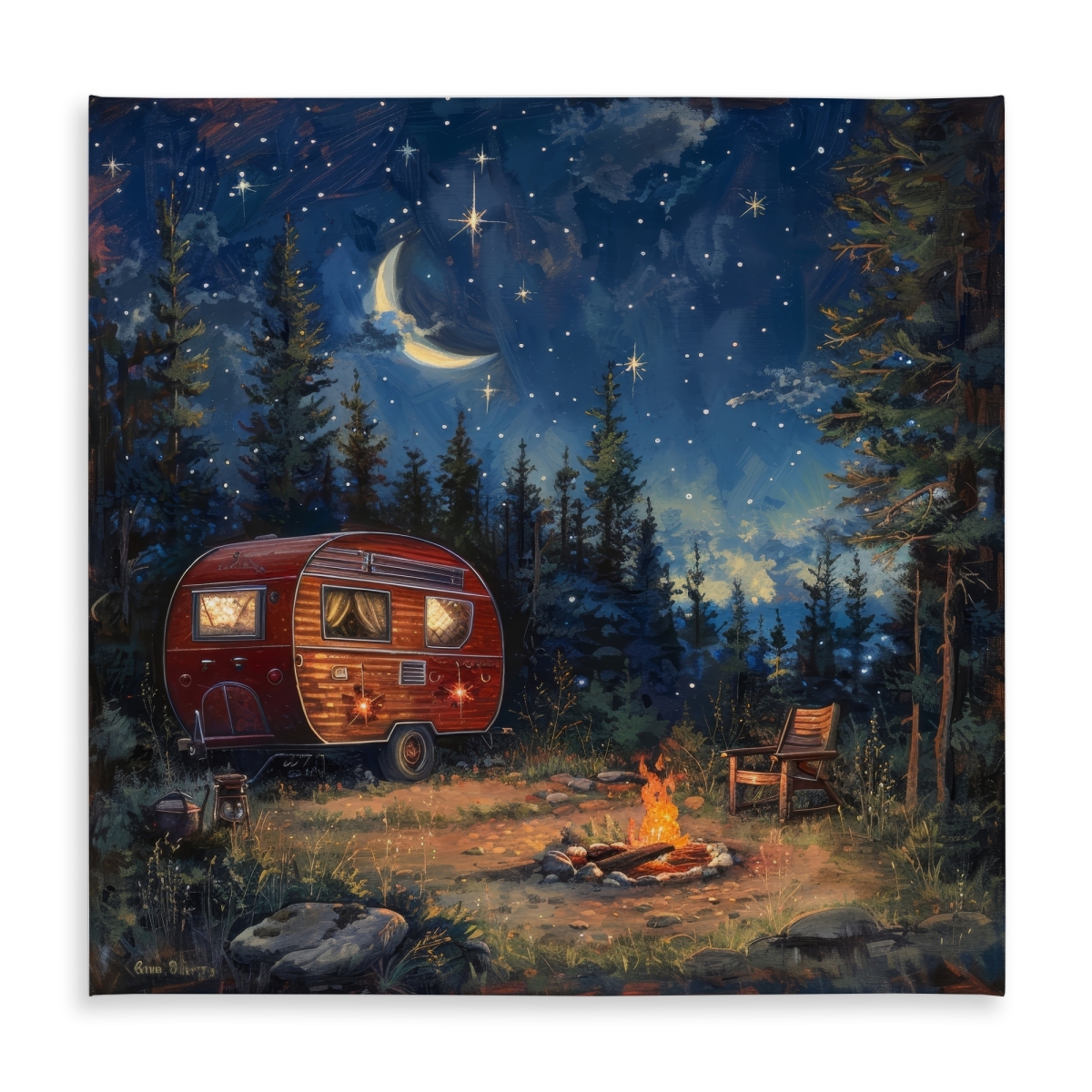 Picture of Begin Home Decor C1TC5858ACPVK5 58 x 58 in. Campfire Indoor & Outdoor Tablecloth - Versatile Home Decor