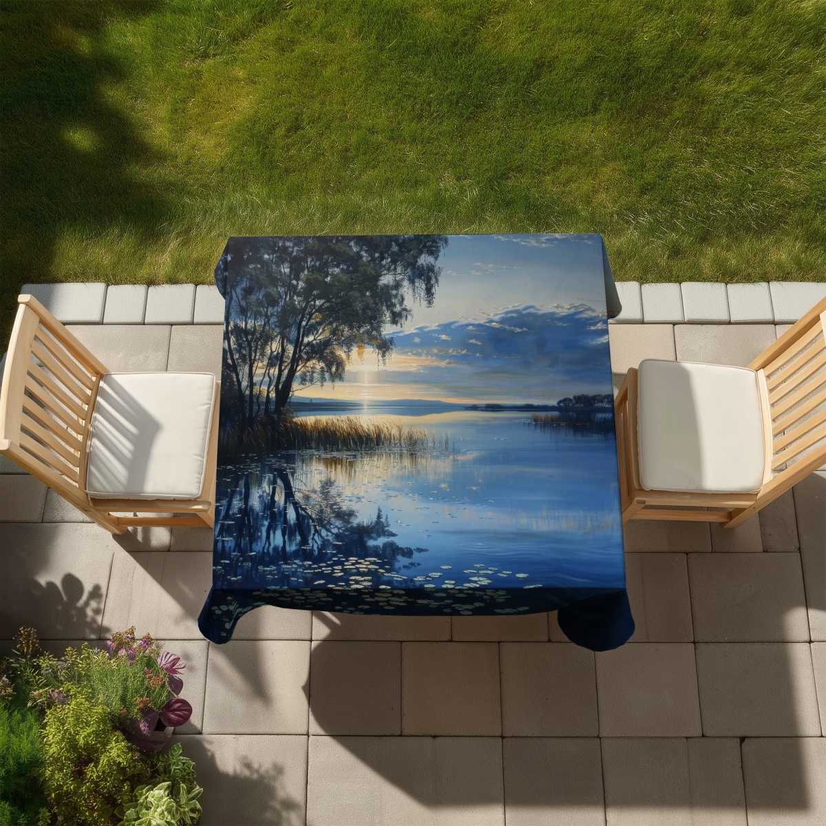 Picture of Begin Home Decor C1TC58587PAI6B 58 x 58 in. Immobile Indoor & Outdoor Tablecloth - Home Decor Essential