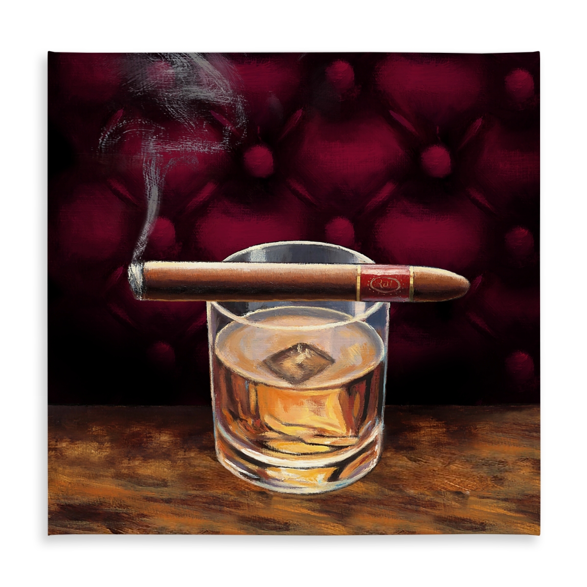 Picture of Begin Home Decor C1TC58582319MT 58 x 58 in. Contemporary Brown Tablecloth - Scotch on Ice Cigar Design