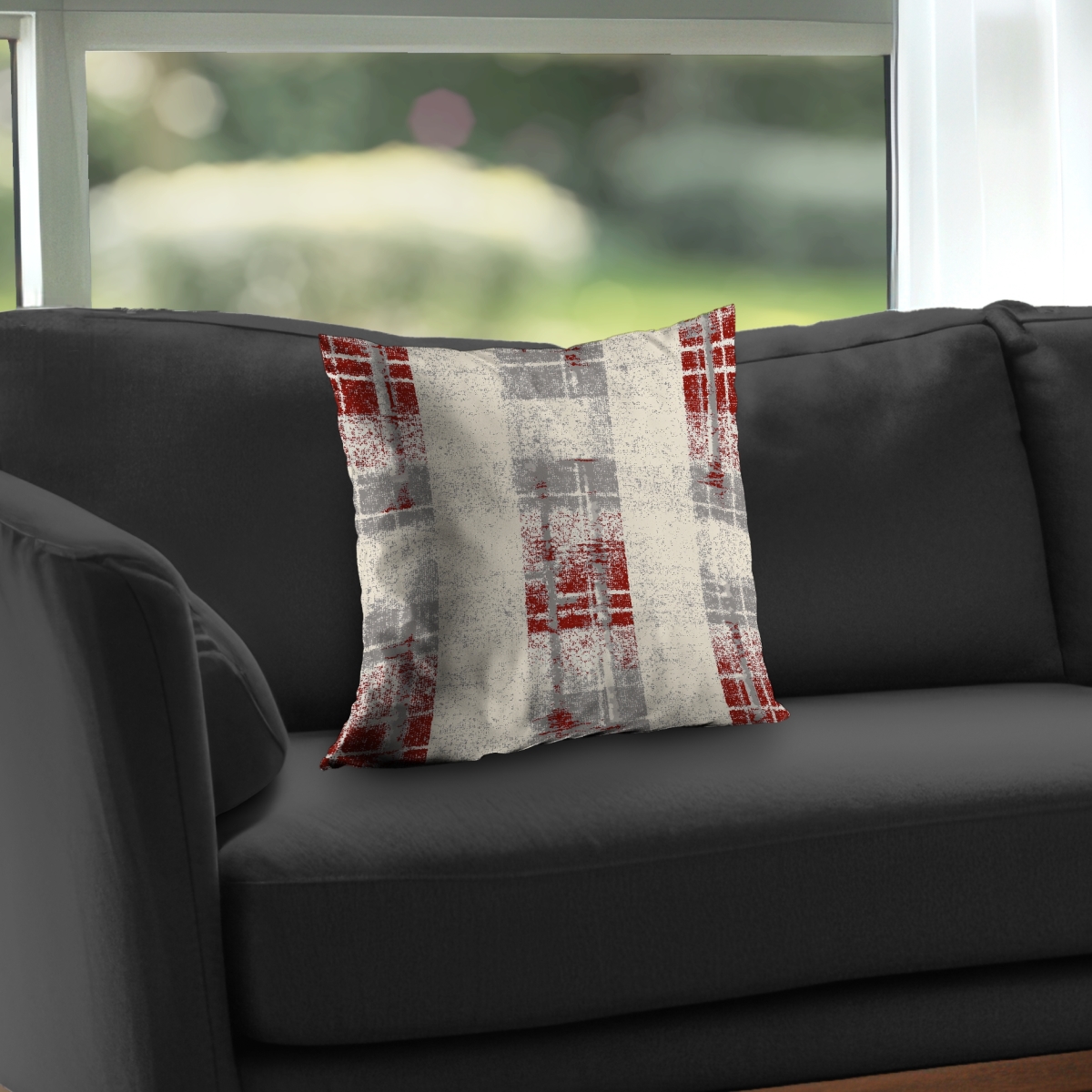 C1PT1616JHTVEF 16 x 16 in. Grunge Red Pattern Throw Pillow - White Poly Twill Insert