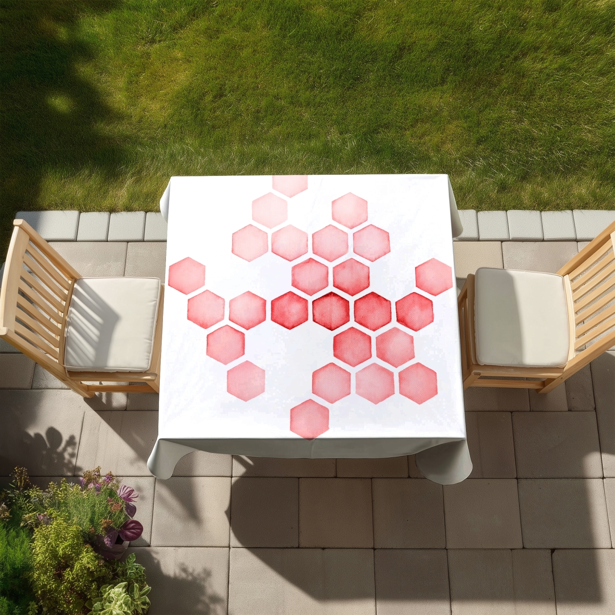 Picture of Begin Home Decor C1TC5858YS4M03 58 x 58 in. Alveoli Red Indoor & Outdoor Tablecloth - Livingroom Home Decor