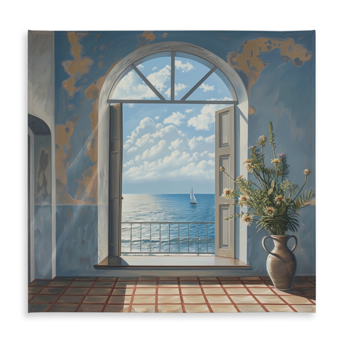 Picture of Begin Home Decor C1TC585874QO5N 58 x 58 in. The Door Indoor & Outdoor Tablecloth - Stylish Home Decor