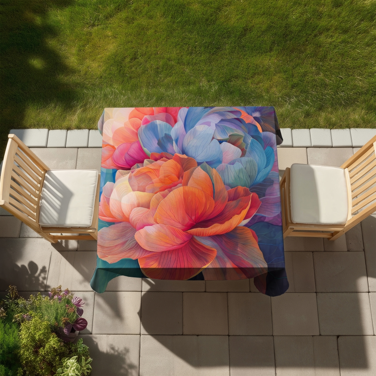 Picture of Begin Home Decor C1TC5858T6X3M6 58 x 58 in. Full of Color Tablecloth - Vibrant Indoor & Outdoor Home Decor