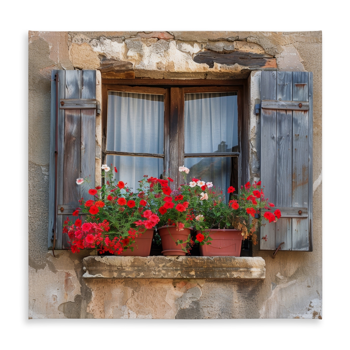 Picture of Begin Home Decor C1TC5858IFWLYV 58 x 58 in. Flowers on the Ledge Tablecloth - Indoor Outdoor Home Decor
