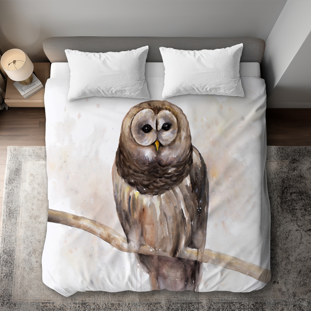 C1DCKSW0XLYCGK Barred Owl Rustic King Size Duvet Cover - Cozy Home Decor Solution