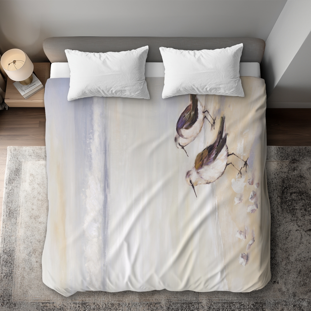 C1DCKSW0NN35AB Coastal King Size Duvet Cover - Two Sandpipers Beach Decor