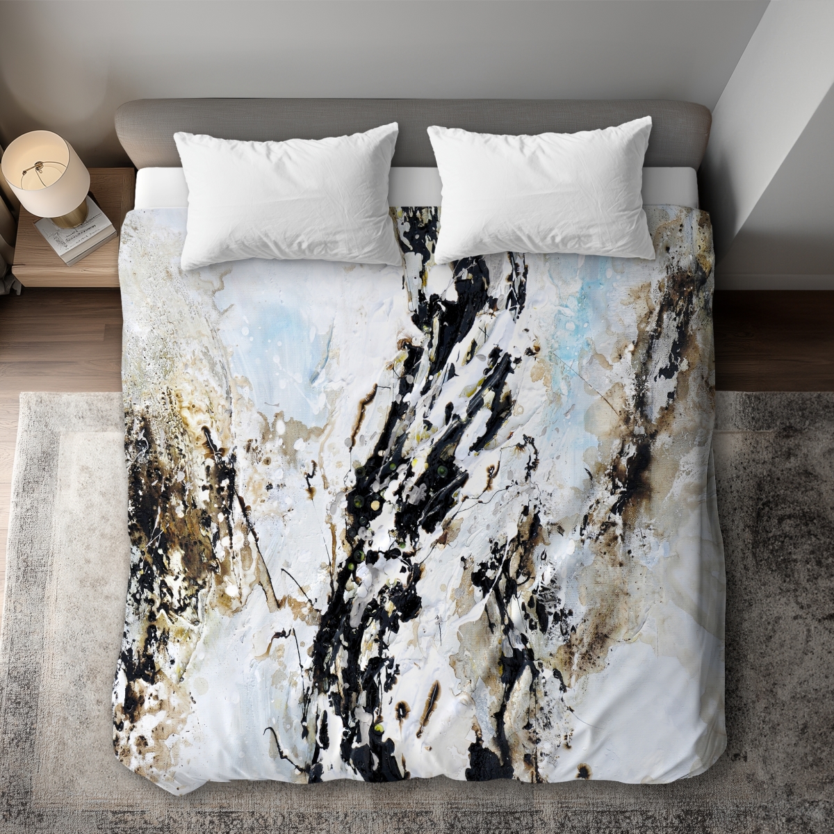 C1DCKSW0CCZKT0 Abstract Texturized Paint Splash King Size Duvet Cover - Waves Office