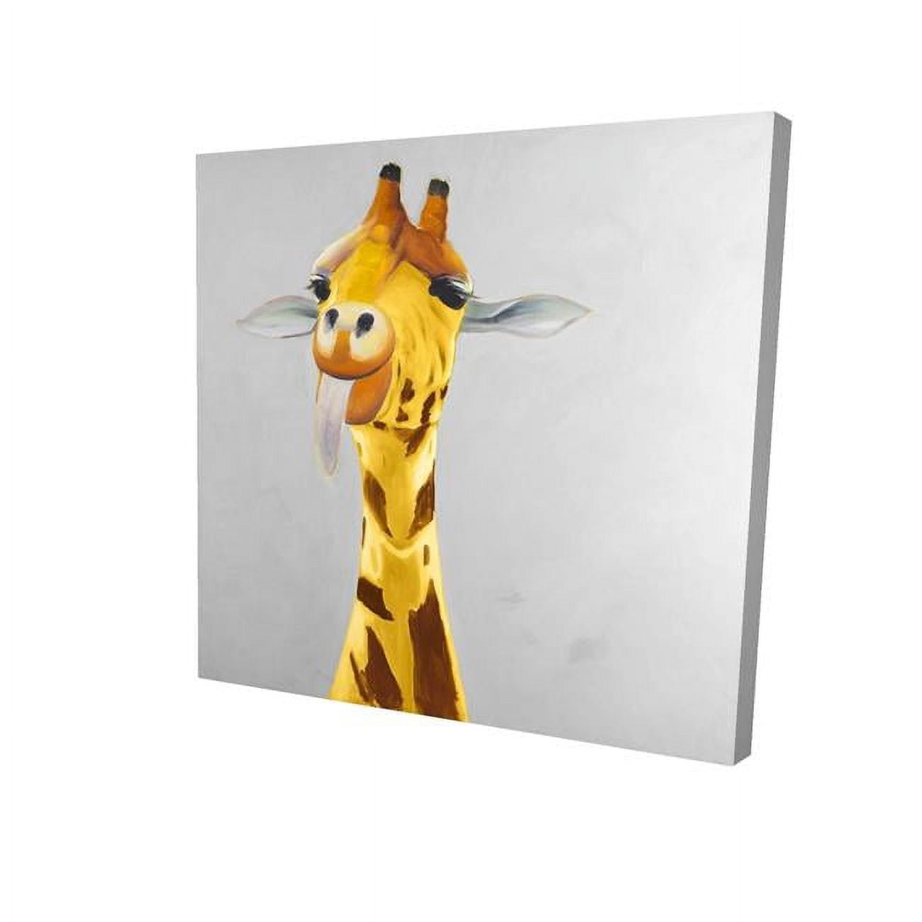 16 x 16 in. Funny Giraffe Face-Print on Canvas