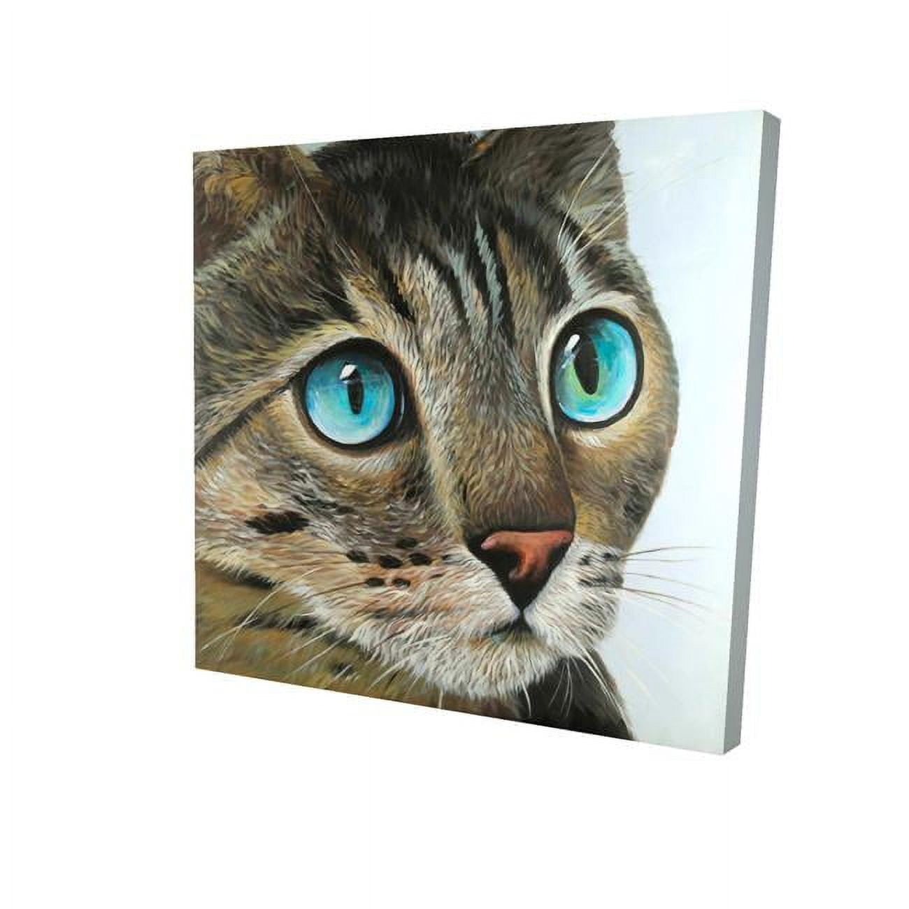 16 x 16 in. Curious Cat Portrait-Print on Canvas