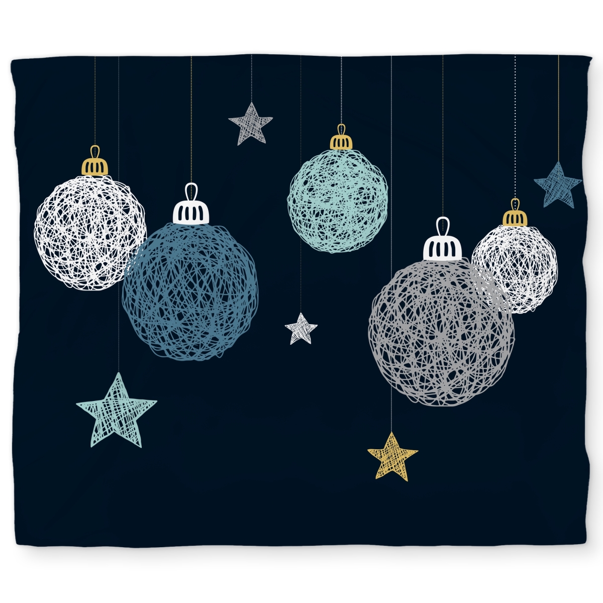 C1DCKSW0WDB8C1 Christmas Ball Vector - Turquoise Pattern King Size Duvet Cover - Home Decor