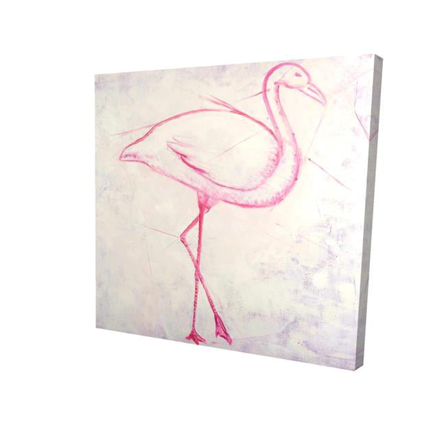 16 x 16 in. Flamingo Sketch-Print on Canvas