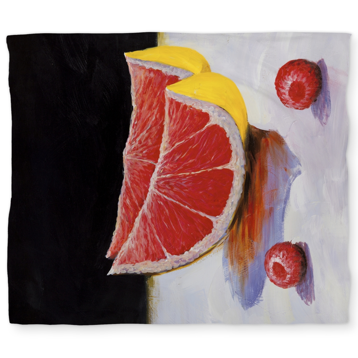 C1DCKSW0186M3R Grapefruit Slices King Size Duvet Cover - Gray White Home Decor