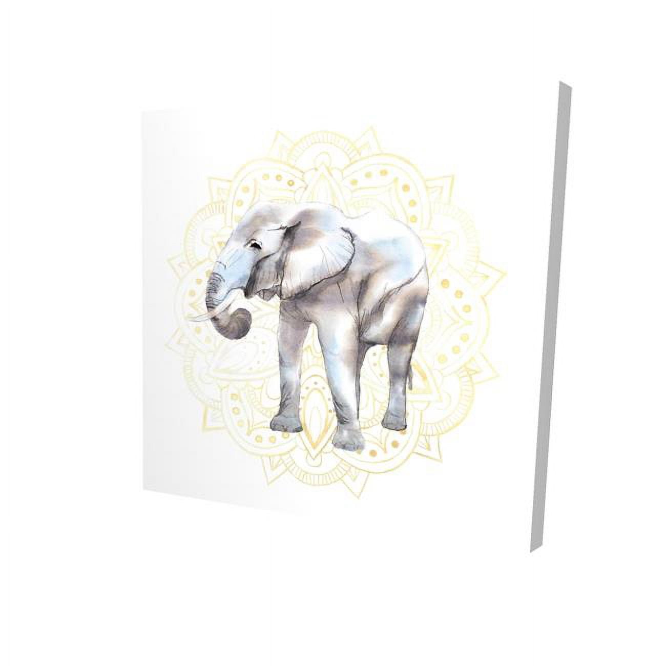 16 x 16 in. Elephant on Mandalas Pattern-Print on Canvas
