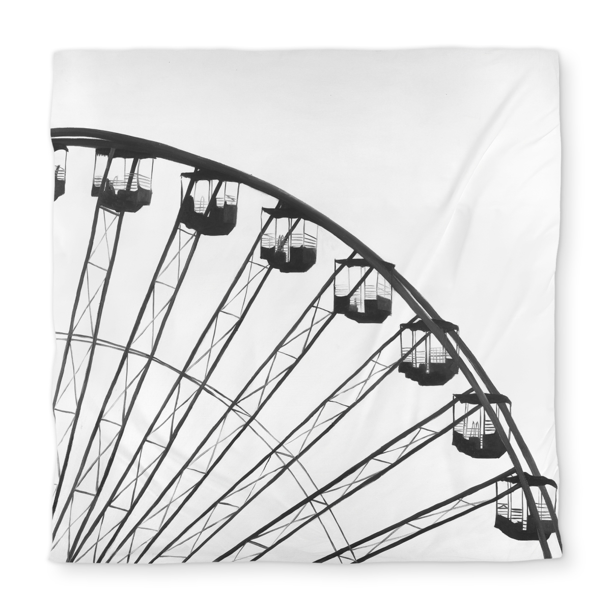 C1DCQSW0QXS3DS Quarter of A Ferris Wheel Queen Size Duvet Cover - Man Cave Decor