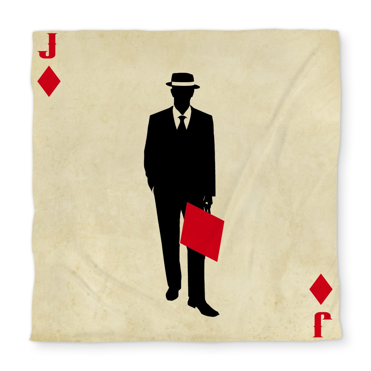 C1DCQSW04LBBEZ Jack of Diamonds Red Man Cave Queen Size Duvet Cover - Home Decor