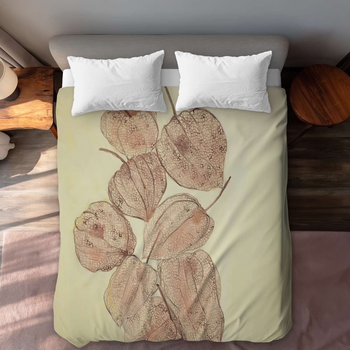C1DCQSW0O4P72I Closed Ground Cherries Queen Size Duvet Cover - Rustic Kitchen Floral