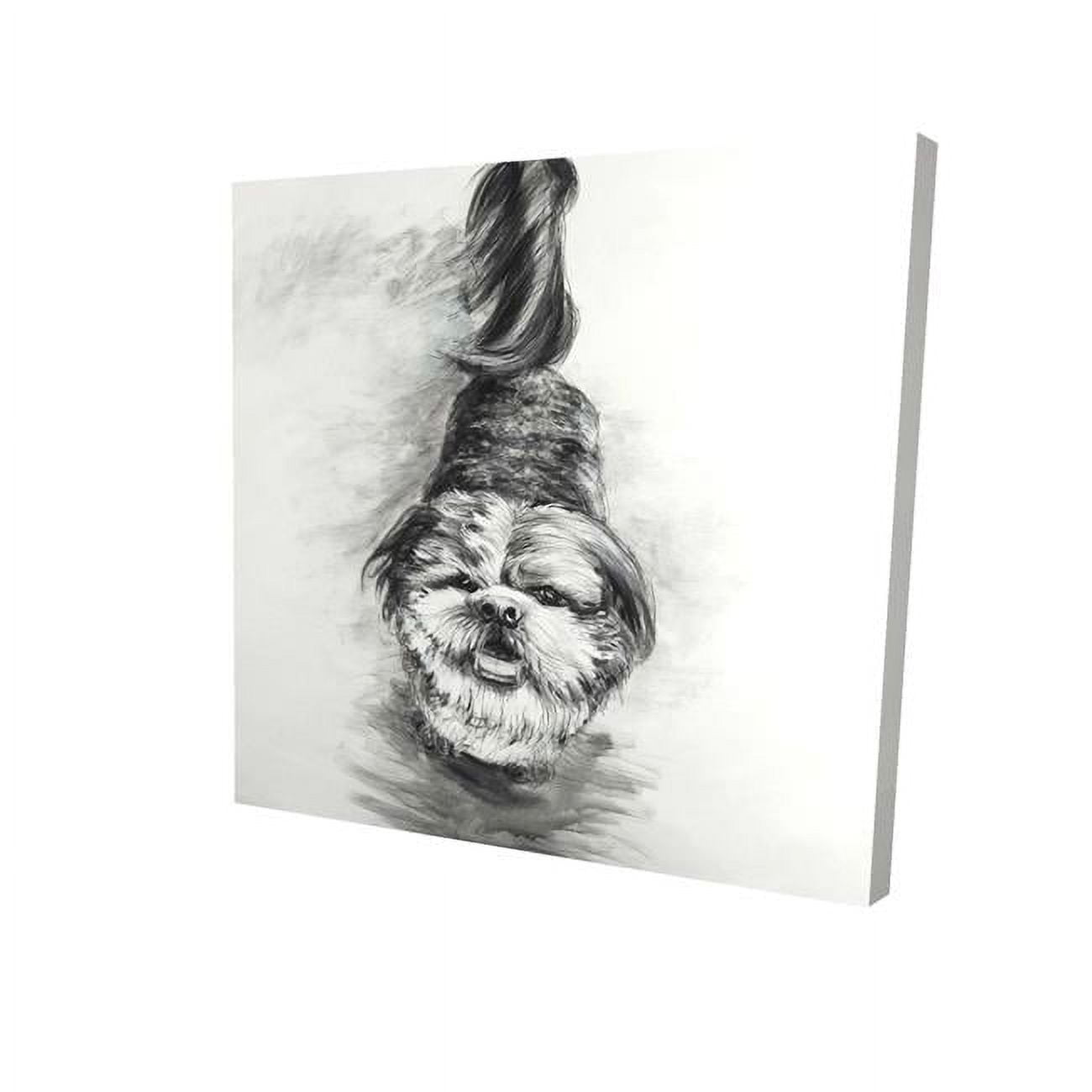 16 x 16 in. Happy Dog Sketch-Print on Canvas