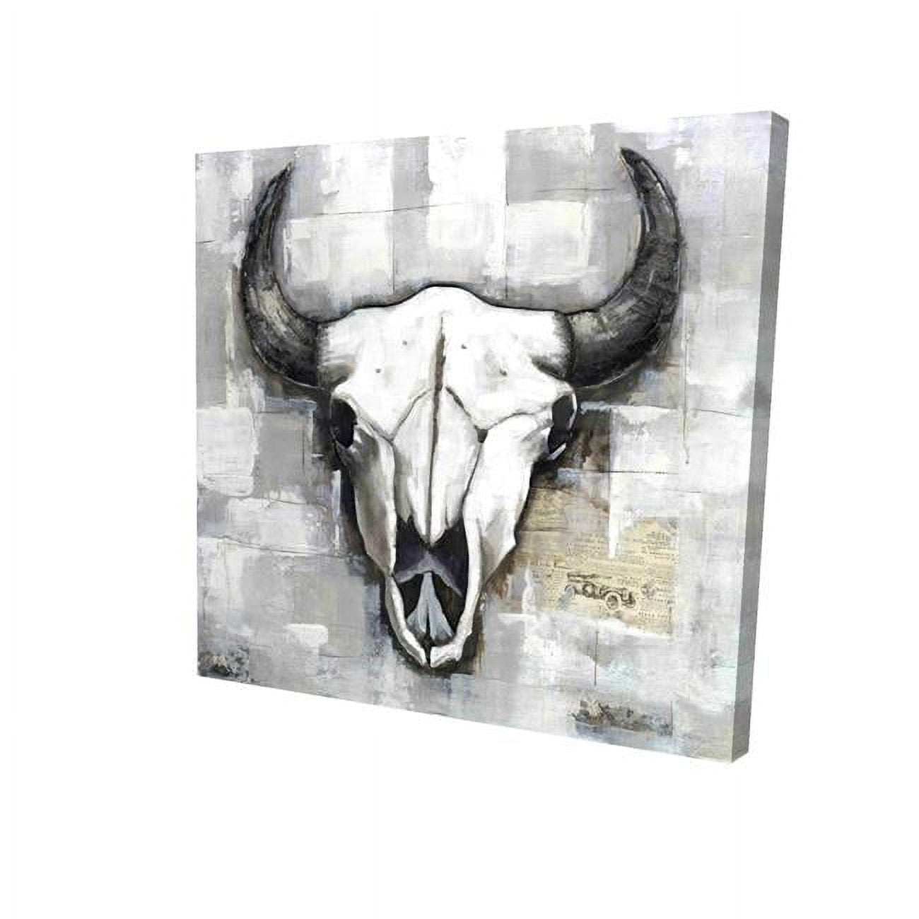 16 x 16 in. Industrial Style Bull Skull-Print on Canvas