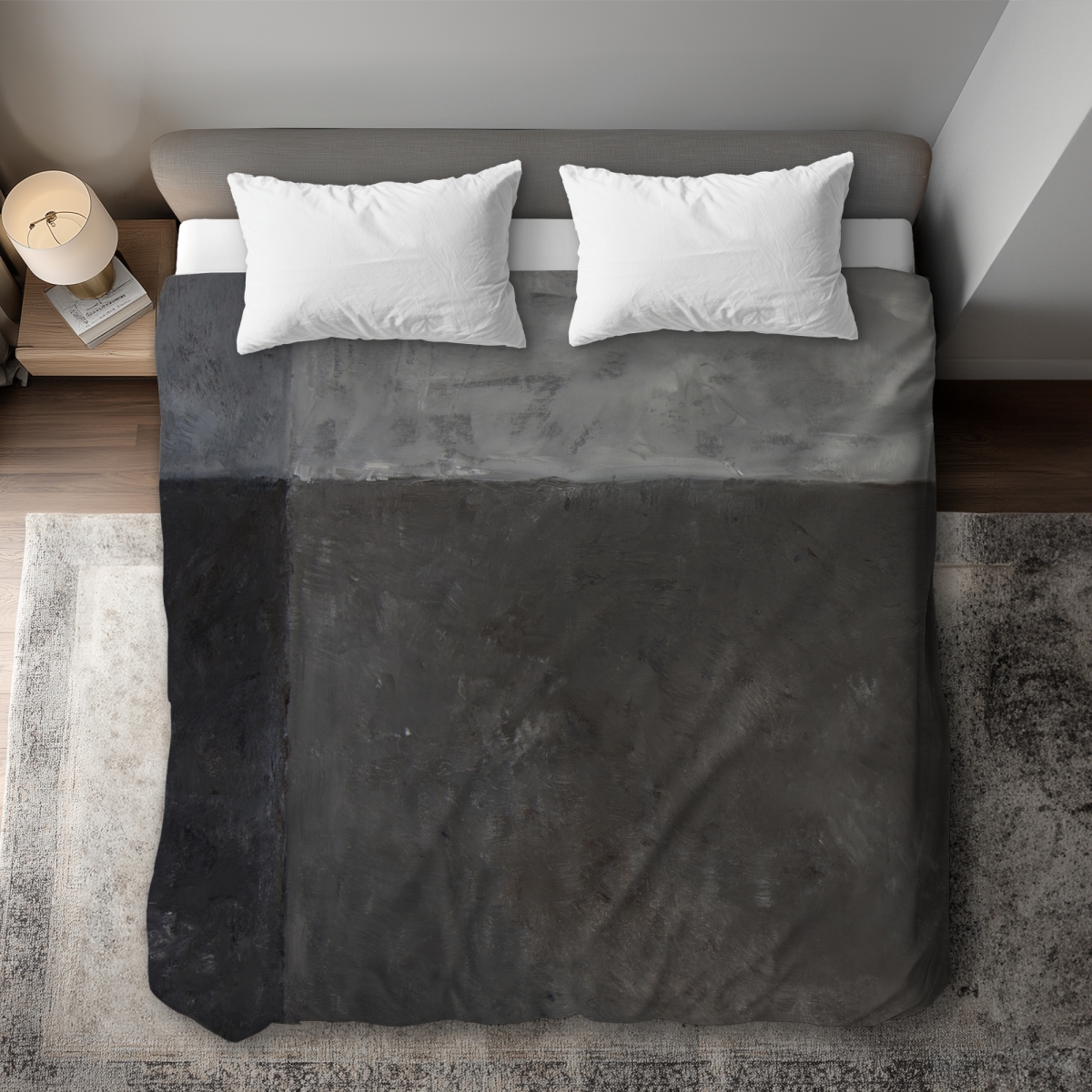 C1DCKSW0PLHIWI Shades of Gray King Size Duvet Cover - Modern Living Room Decor