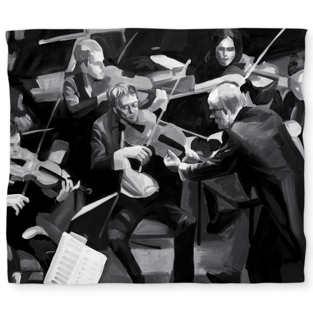 C1DCKSW0PCNBCQ Symphony Orchestra Performing Gray King Size Duvet Cover - Man Cave Decor