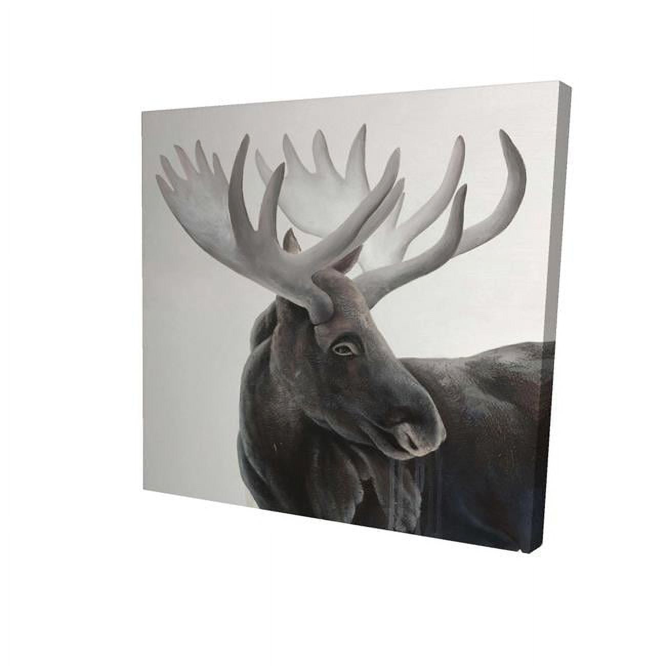 16 x 16 in. Greyscale Moose Profile-Print on Canvas