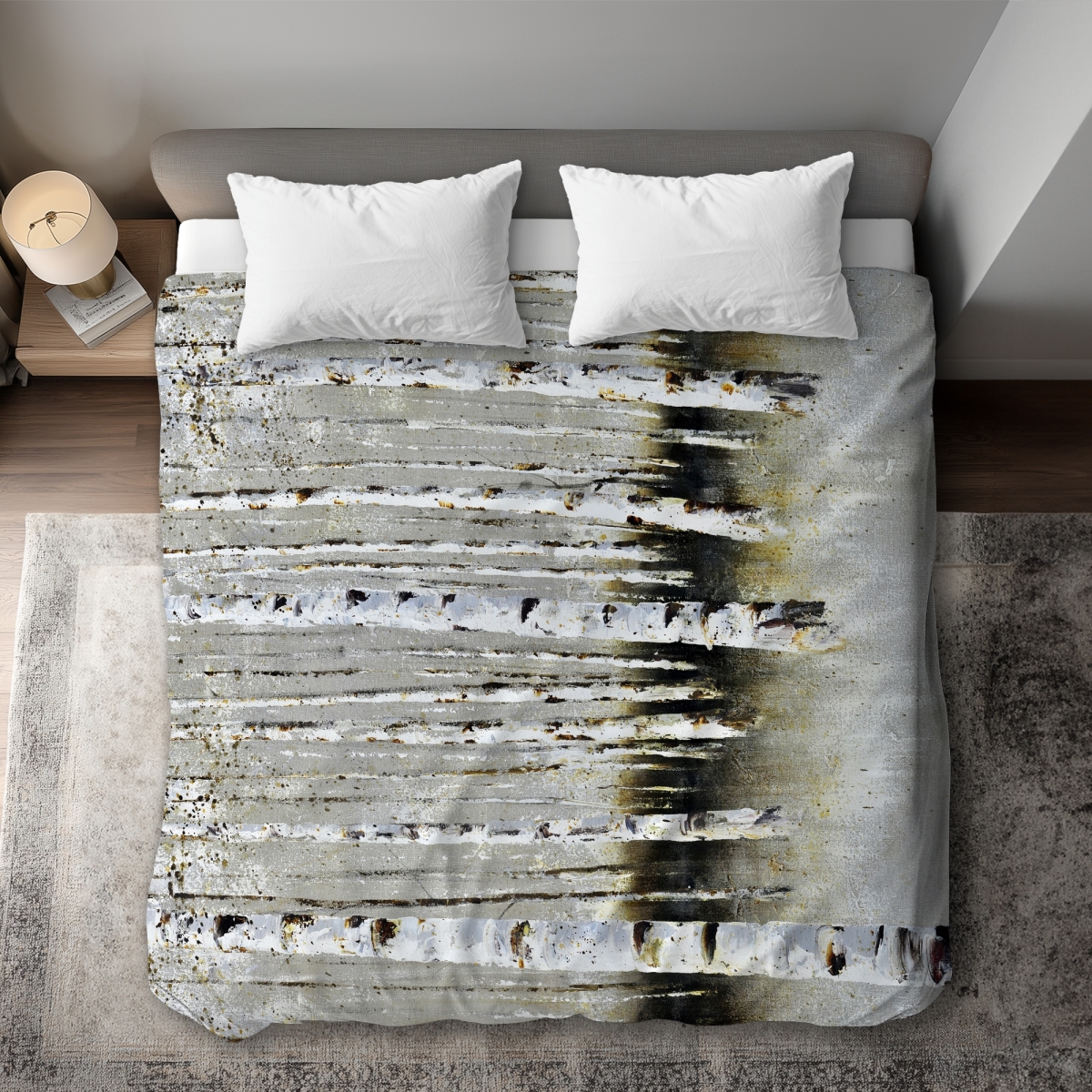 C1DCKSW020ZJSI Winter Forest Landscape King Size Duvet Cover - Brown Trees Decor