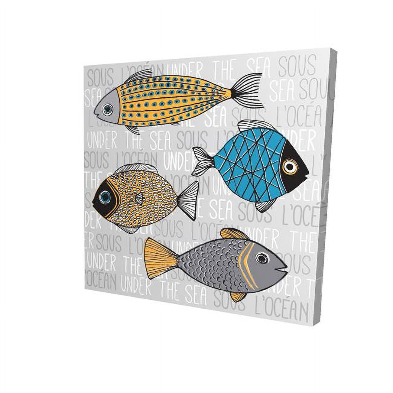 16 x 16 in. Fishes Illustration-Print on Canvas