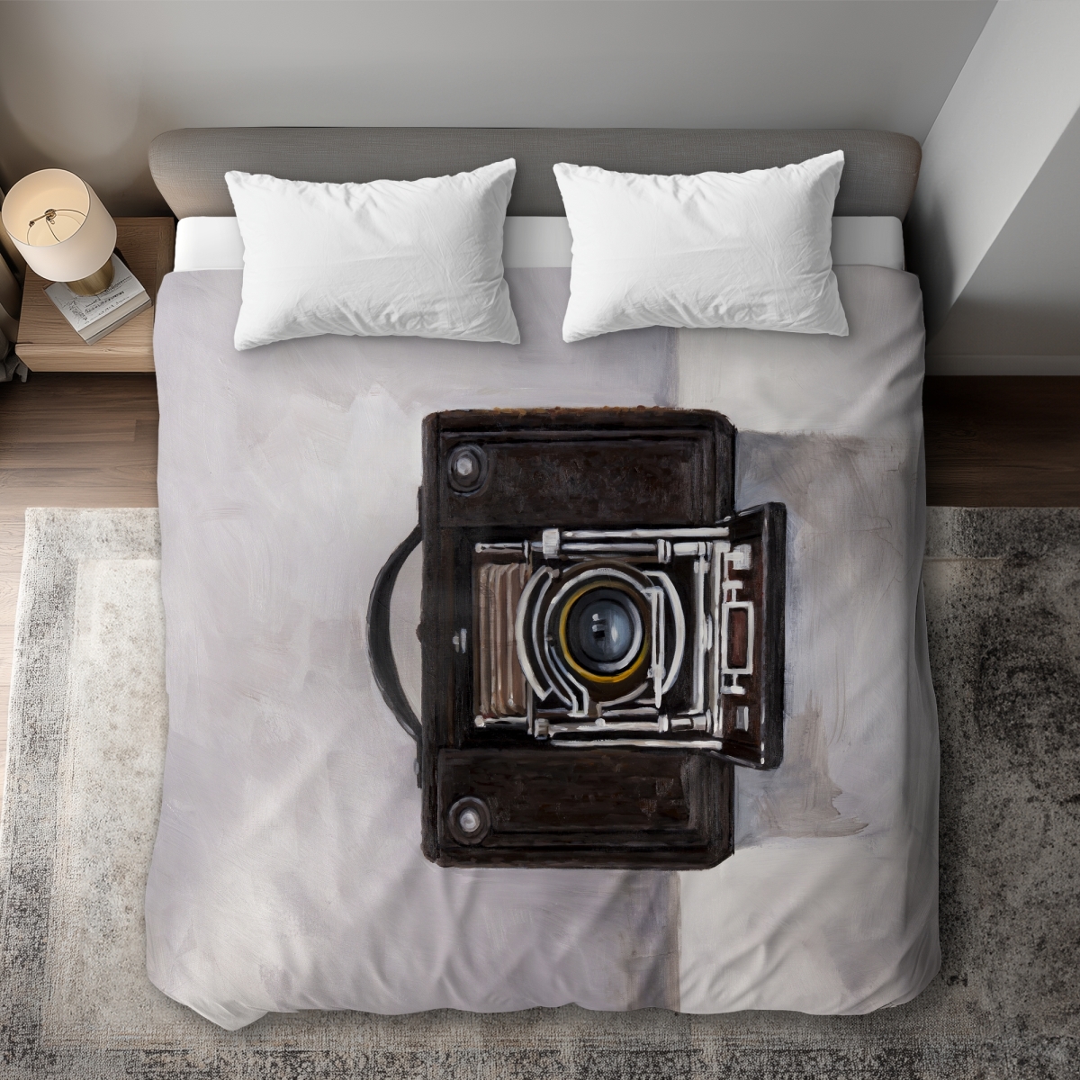 C1DCKSW0K2GQOR Old Camera Gray Miscellaneous King Size Duvet Cover - Home Decor