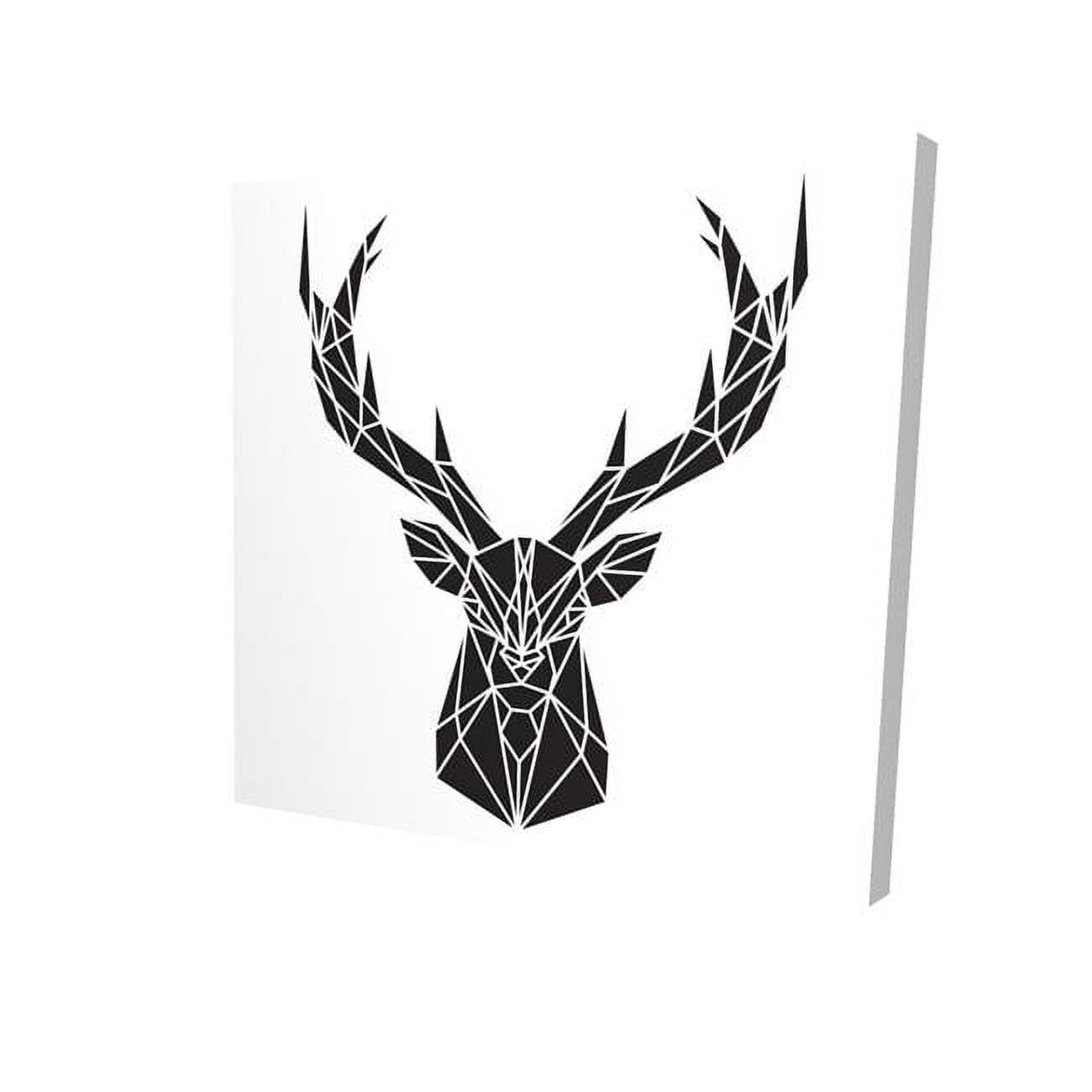 16 x 16 in. Geometric Deer Head-Print on Canvas