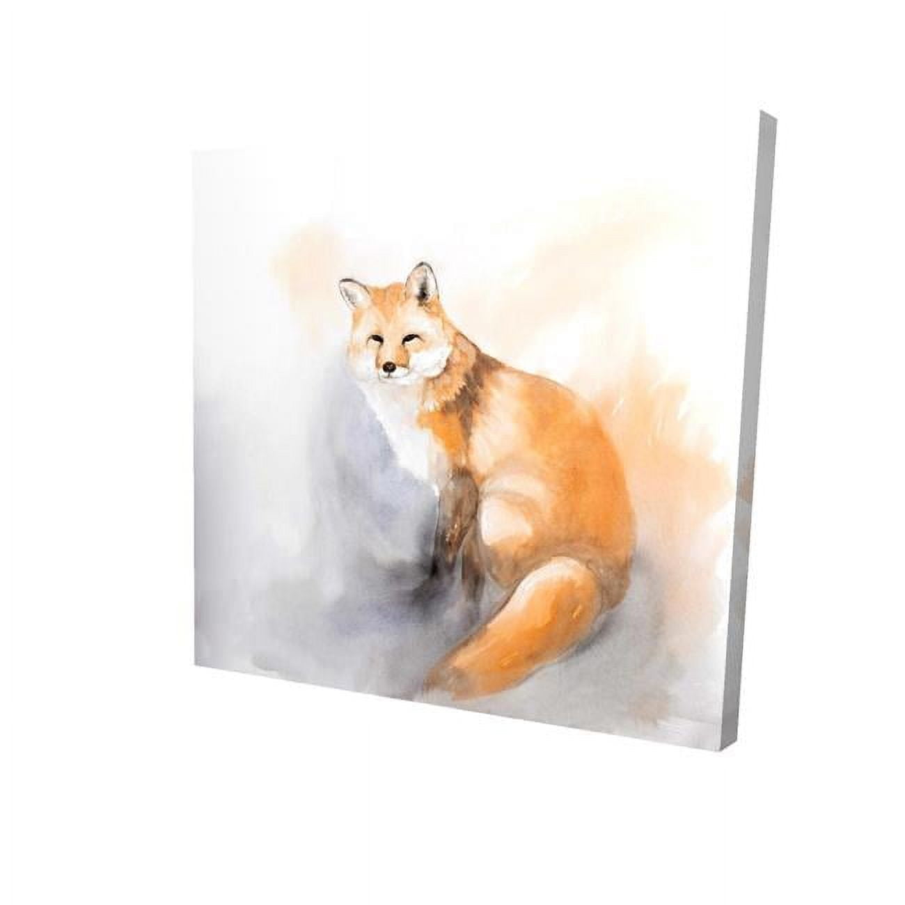16 x 16 in. Watercolor Fox-Print on Canvas