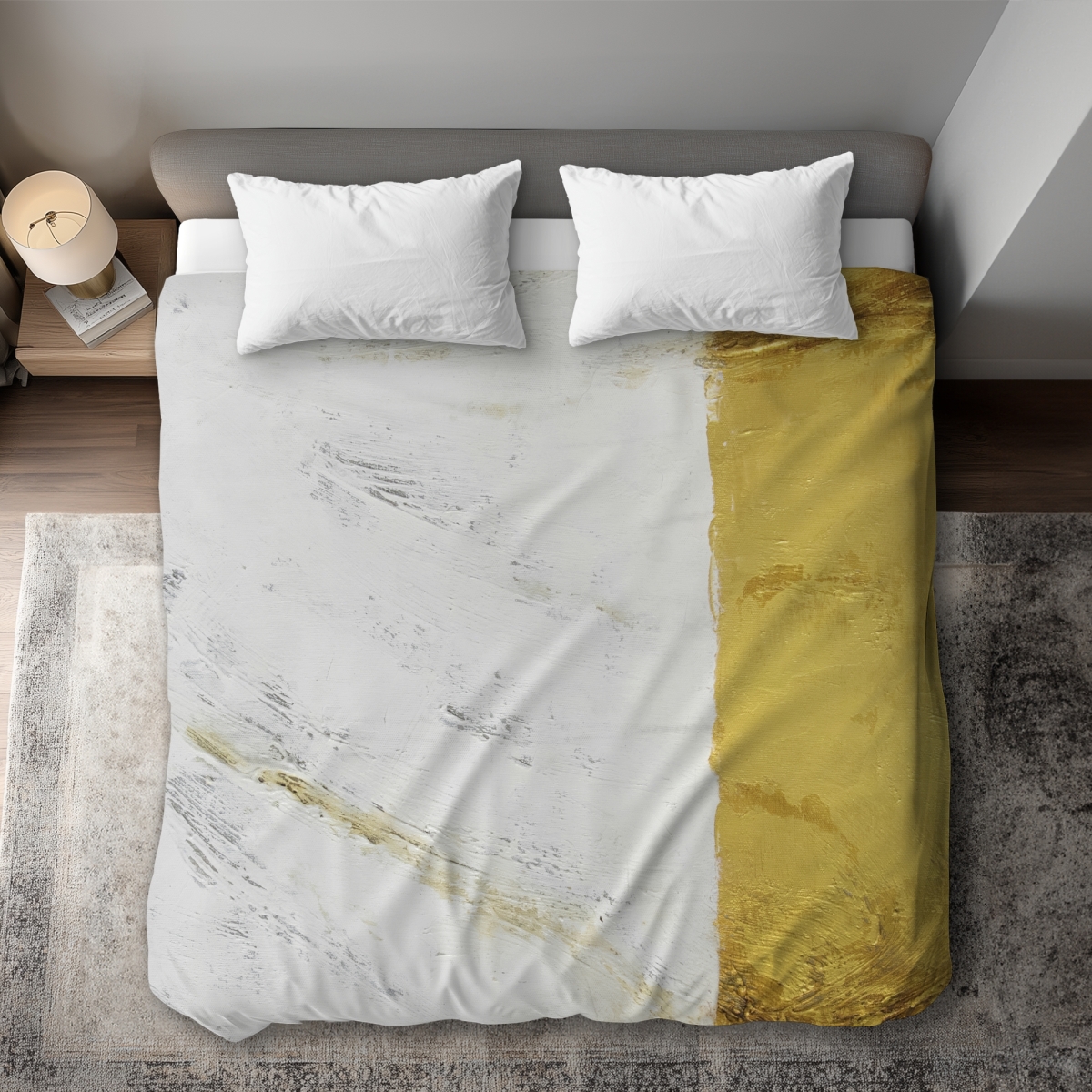 C1DCKSW0AVSM0F Golden Shine Pattern Abstract King Size Duvet Cover - Home Decor
