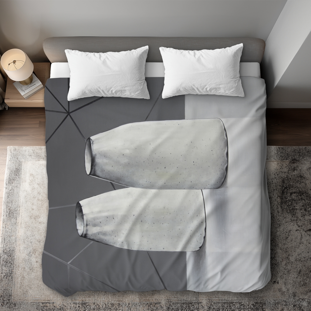 C1DCKSW0E3BJD3 Object White King Size Duvet Cover - Elegant Vases for Home Decor