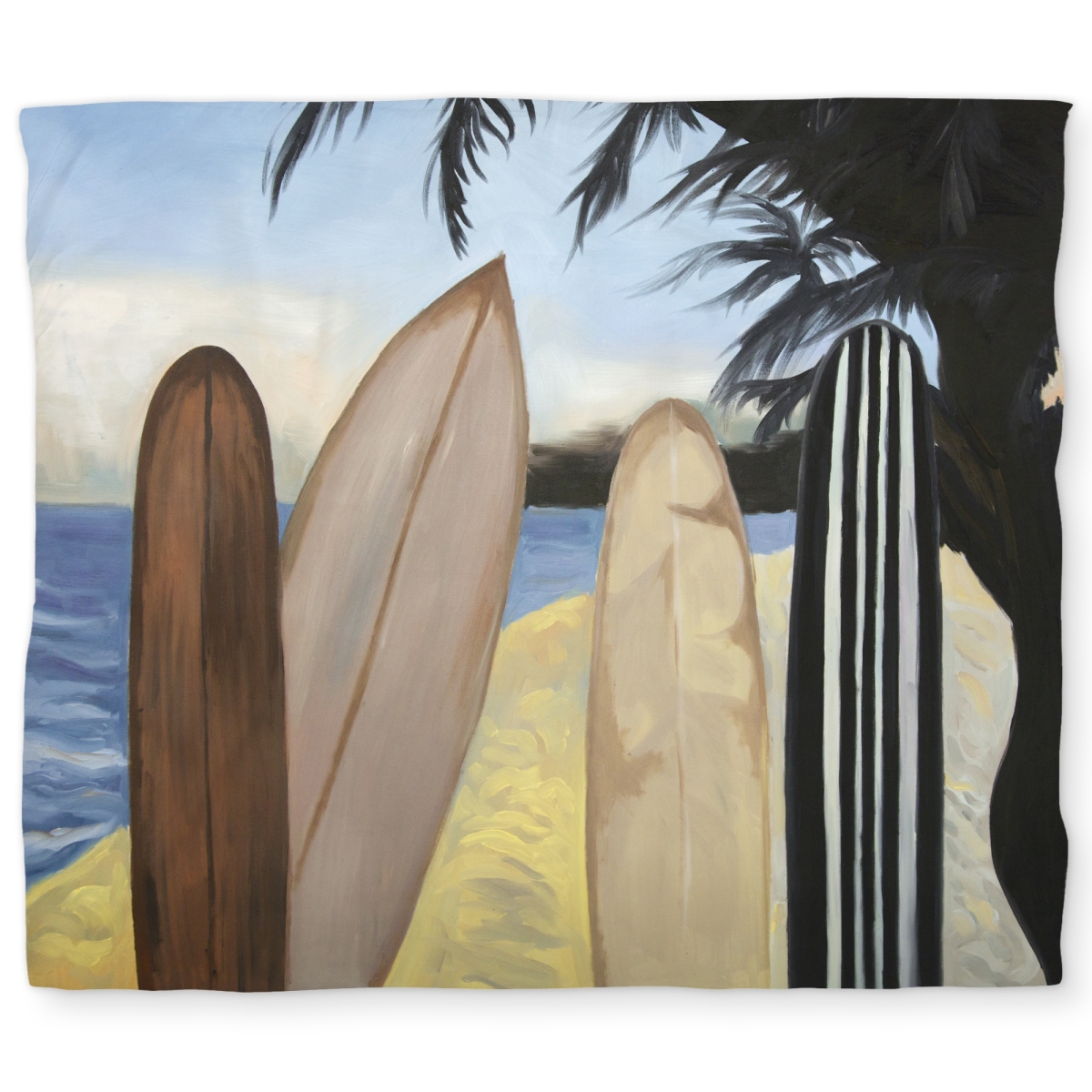 C1DCKSW09EL3SR Surfboards Man Cave Beige King Size Duvet Cover - Home Decor Essentials