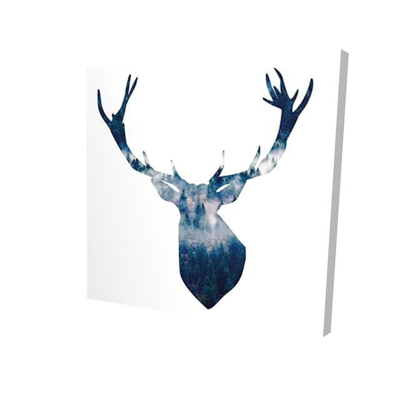 16 x 16 in. Deer Head Landscape-Print on Canvas