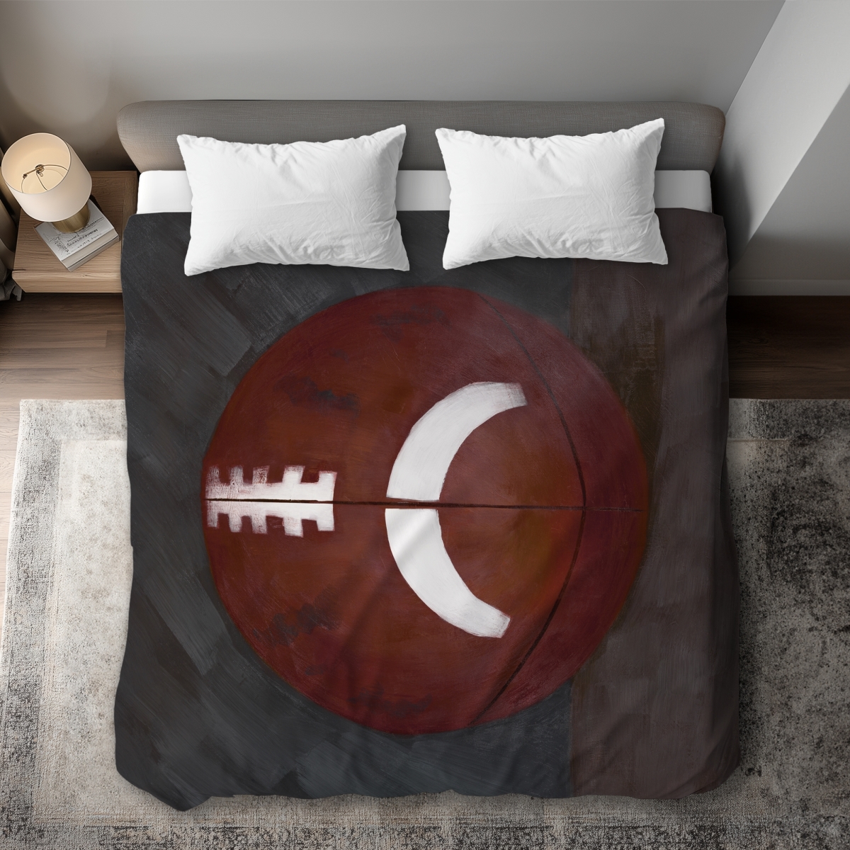 C1DCKSW0X1CLXL Football Ball Hobbies Man Cave King Size Duvet Cover - Home Decor