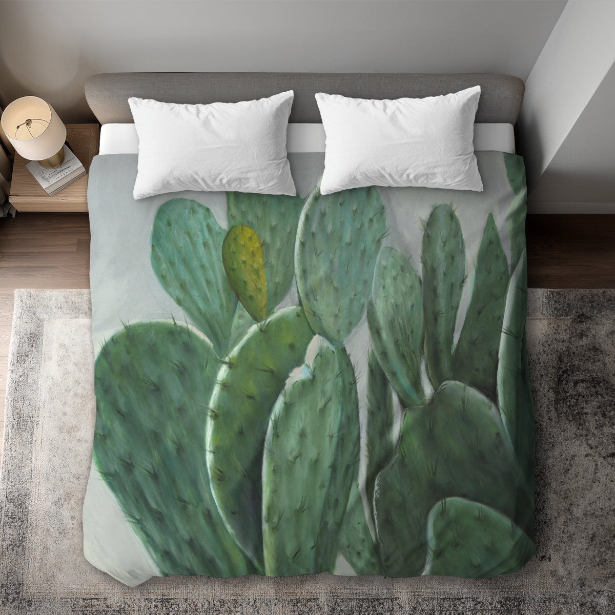 C1DCKSW0UAVN8L Paddle Cactus King Size Duvet Cover - Hyperrealist Botanical Decor