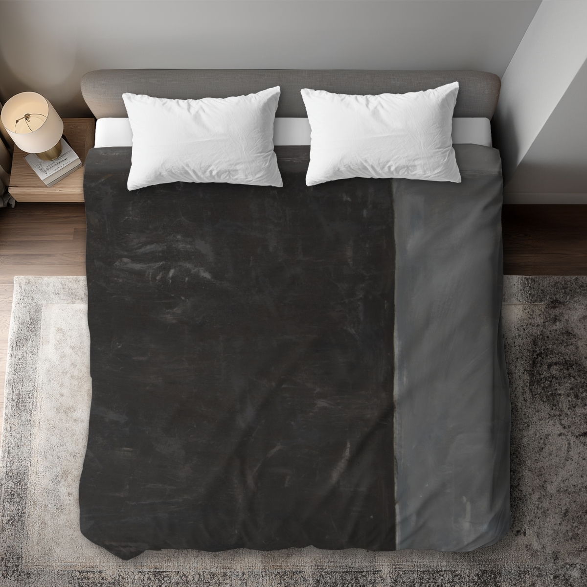 C1DCKSW05NTHZ7 Four Shades of Gray - Shapes Abstract King Size Duvet Cover - Home Decor