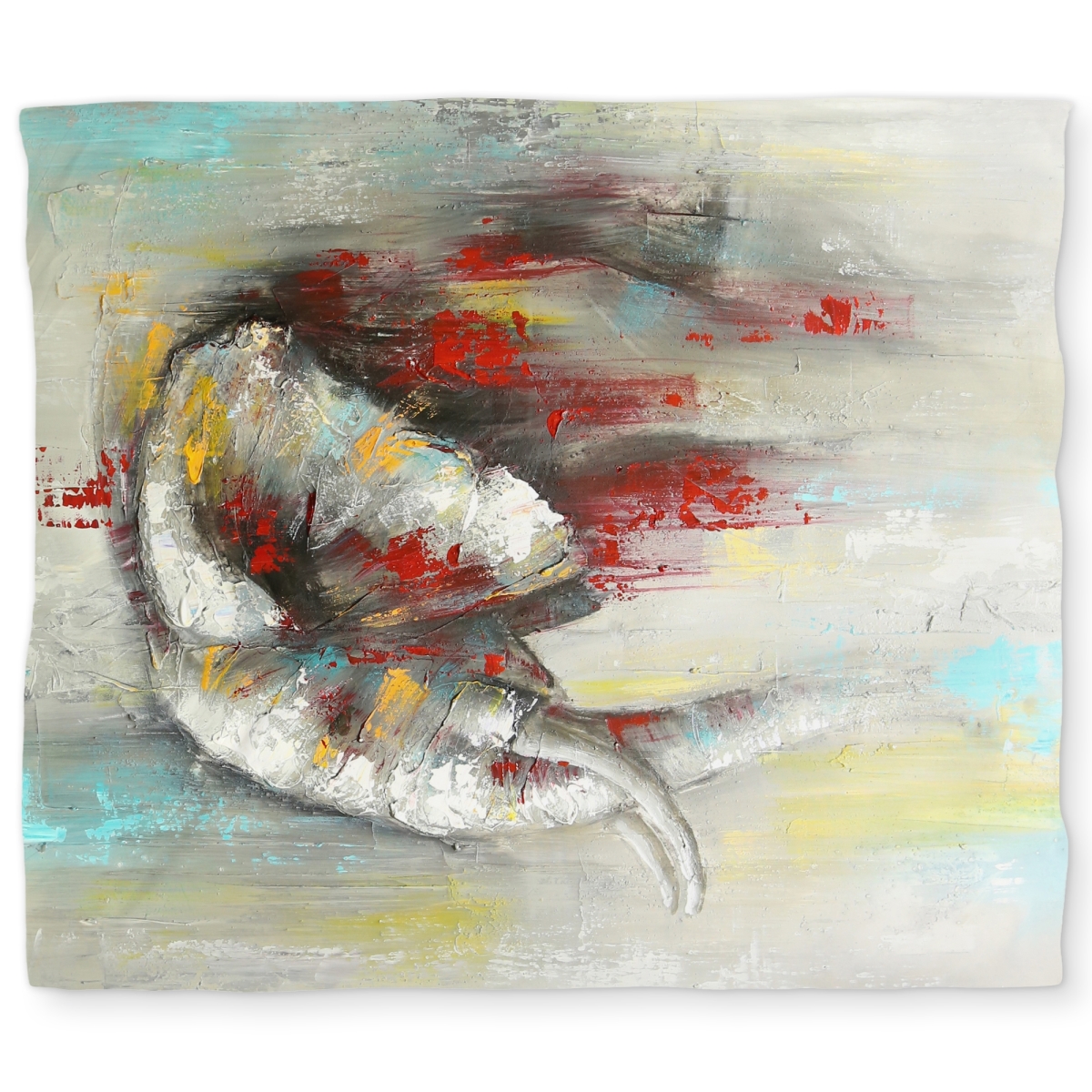 C1DCKSW0F859IJ Abstract Paint Splash Elephant King Size Duvet Cover - Beige White