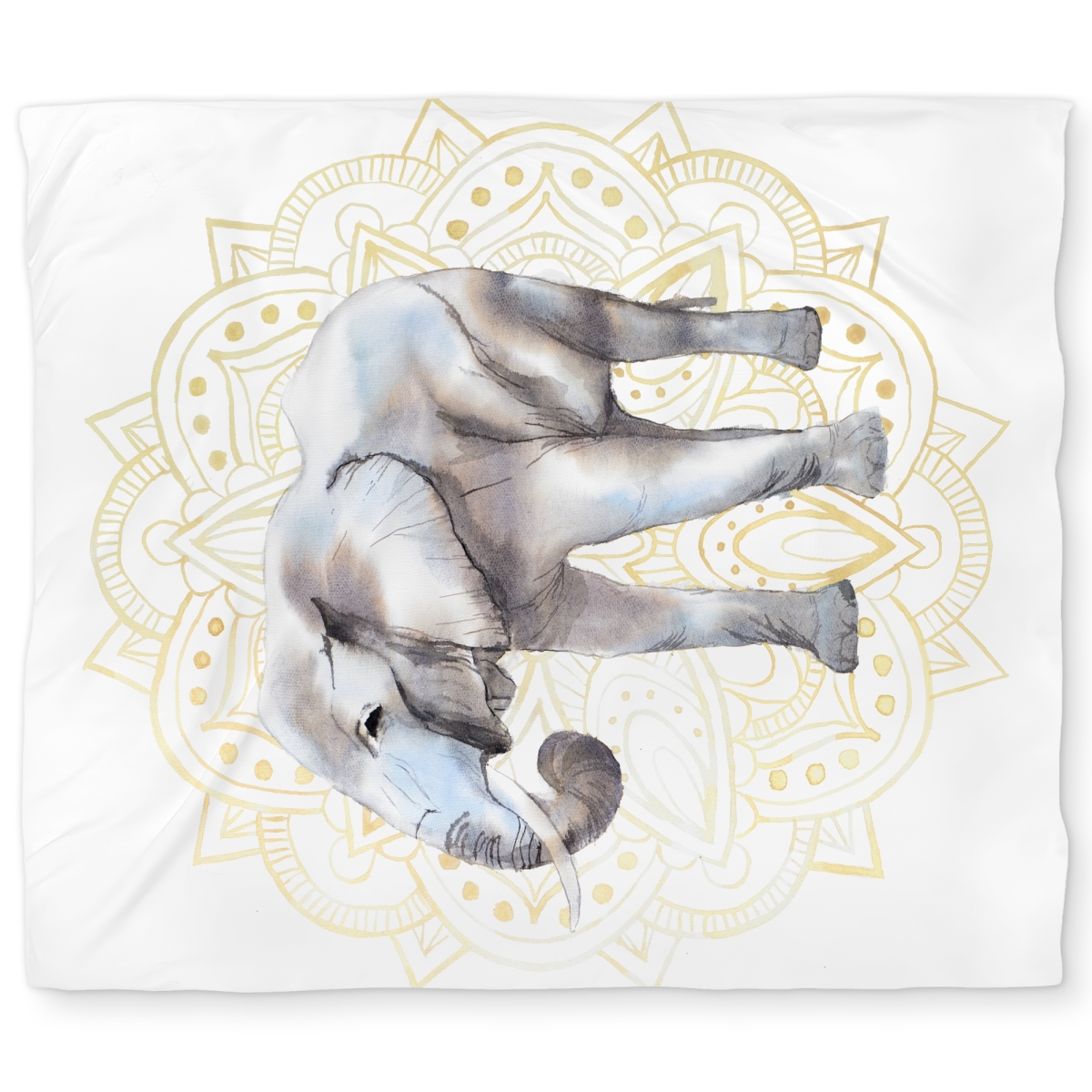 C1DCKSW0PVRV8Q Elephant on Mandalas Pattern Office Gray King Size Duvet Cover - Home Decor