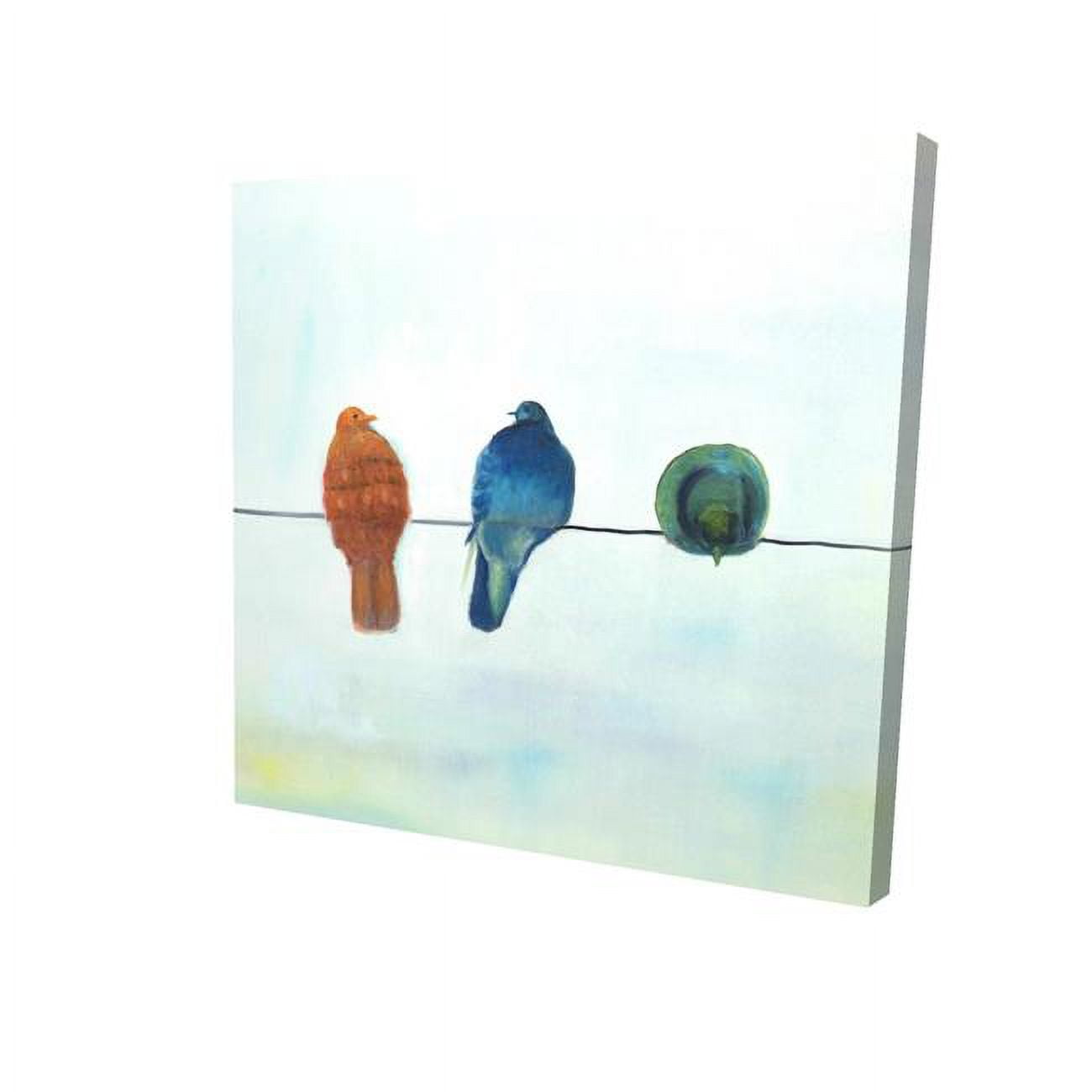 16 x 16 in. Perched Abstract Birds-Print on Canvas