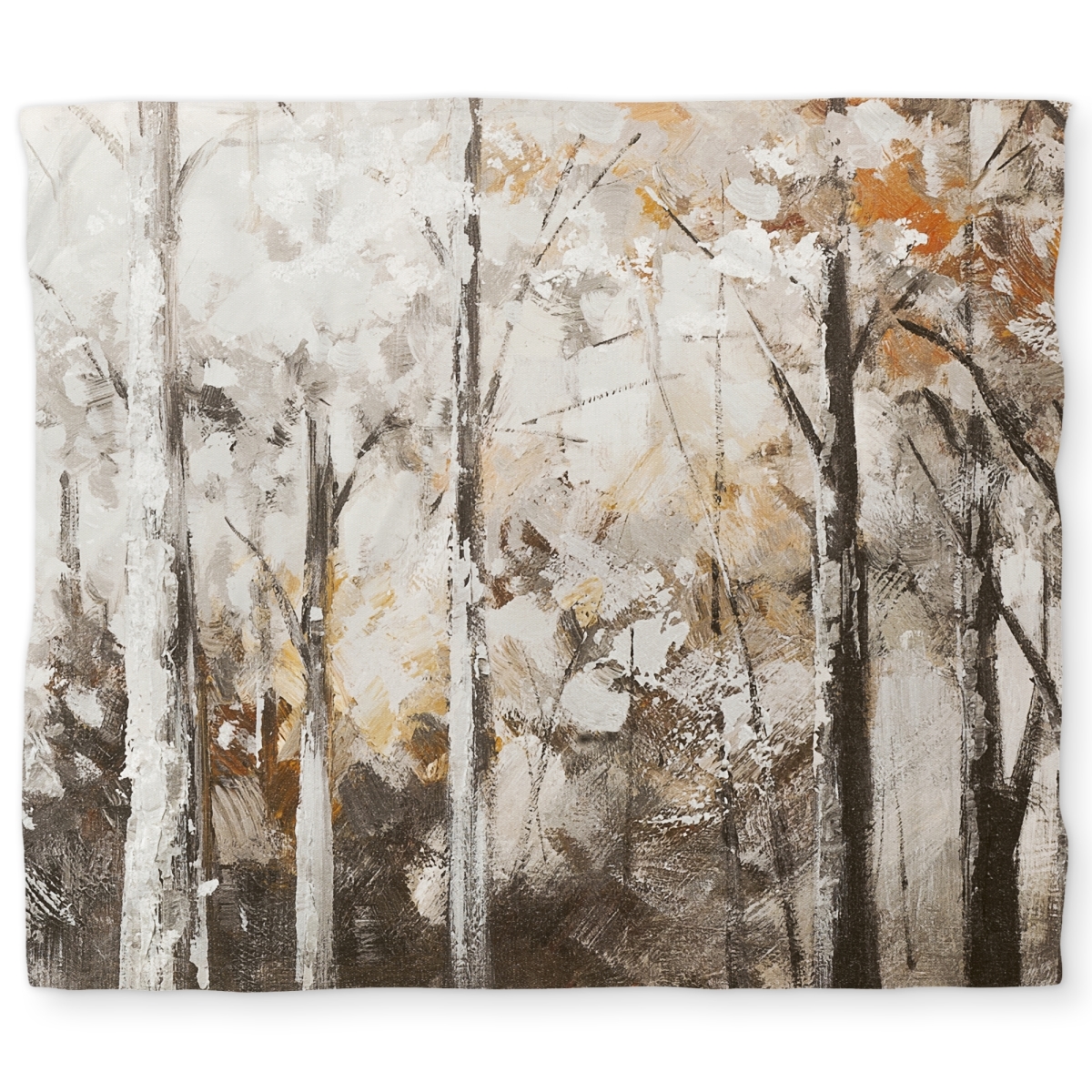C1DCKSW0HLWJHV Abstract White Forest King Size Duvet Cover - Brown Trees Decor